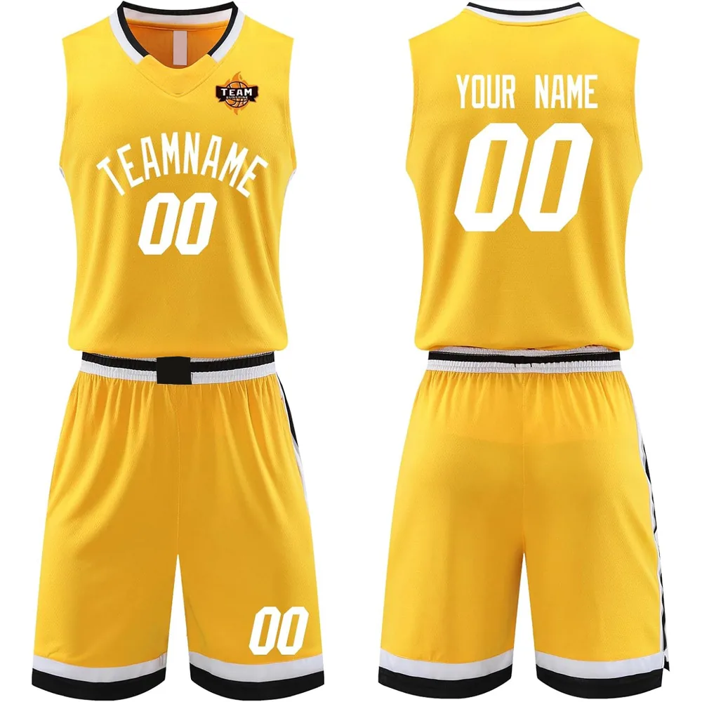 Sublimated basketball uniform with team name and numbers
